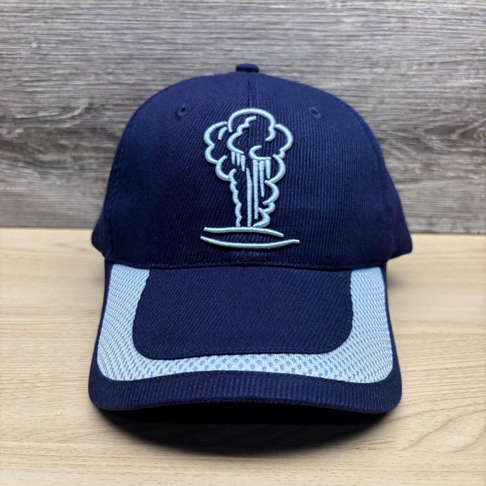 Yellowstone Hat Cap Strap Back Mens Navy Blue Embroidered Geyser National Park